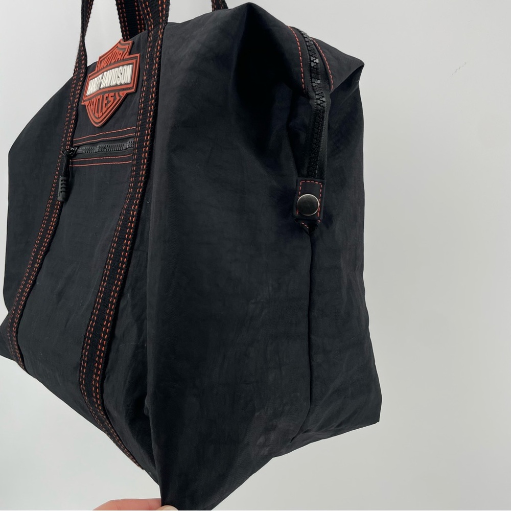 Harley-Davidson Black Nylon Travel Tote Duffle Bag Logo - Picture 3 of 10